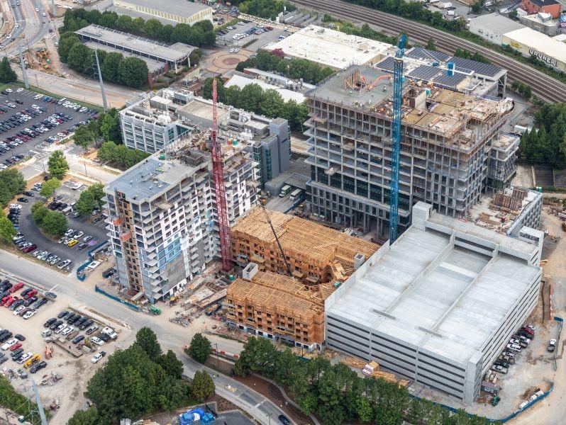 Science Square Labs construction image with building topped out